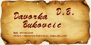 Davorka Bukovčić vizit kartica